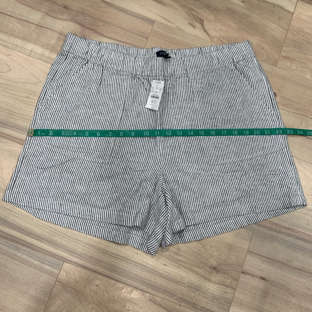 J. Crew Black and White Striped Women's Linen Shorts